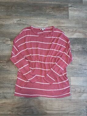 Francesca’s Striped Knit Pullover Top - Pink